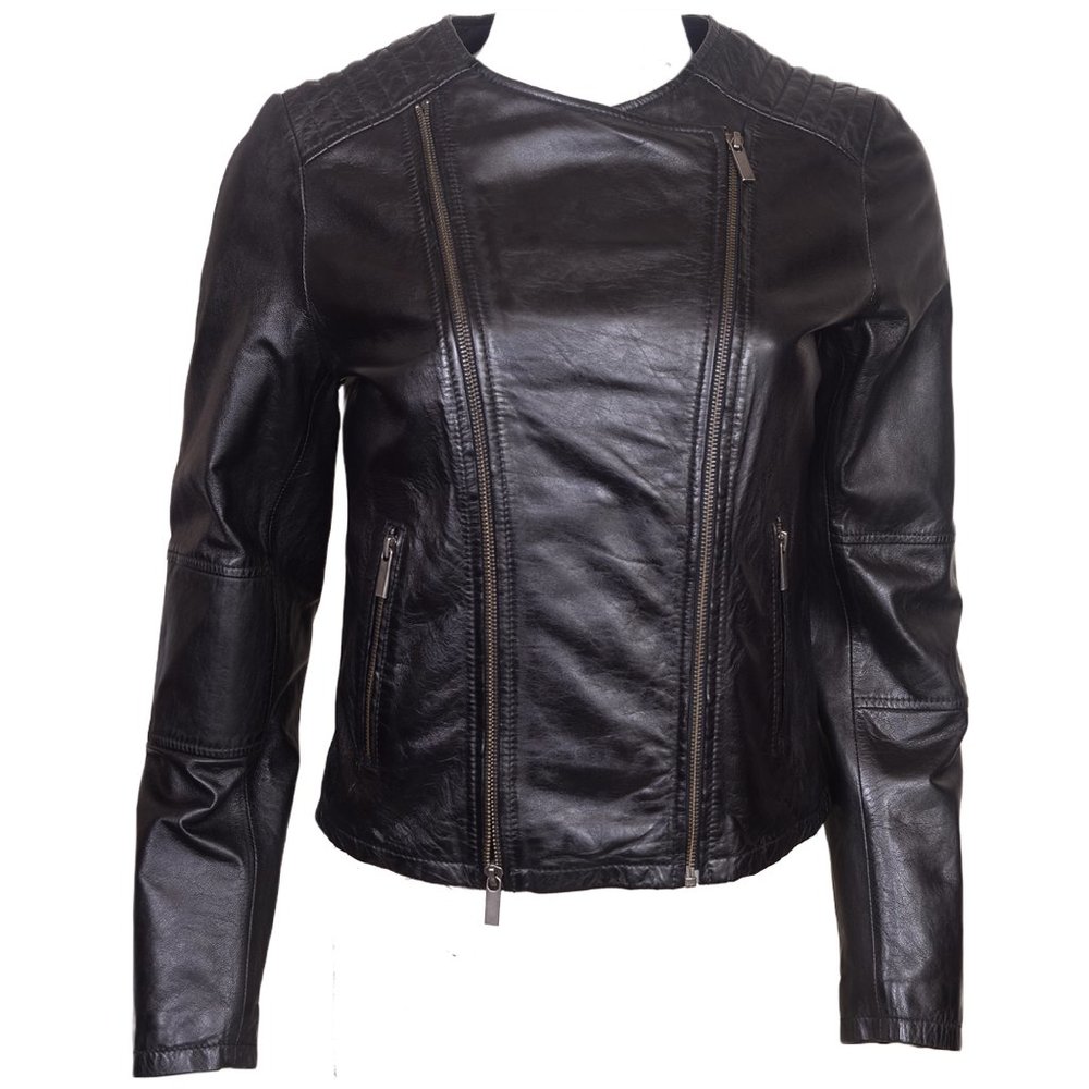CLASSIC WOMEN’S MOTORCYCLE LEATHER BIKER JACKET